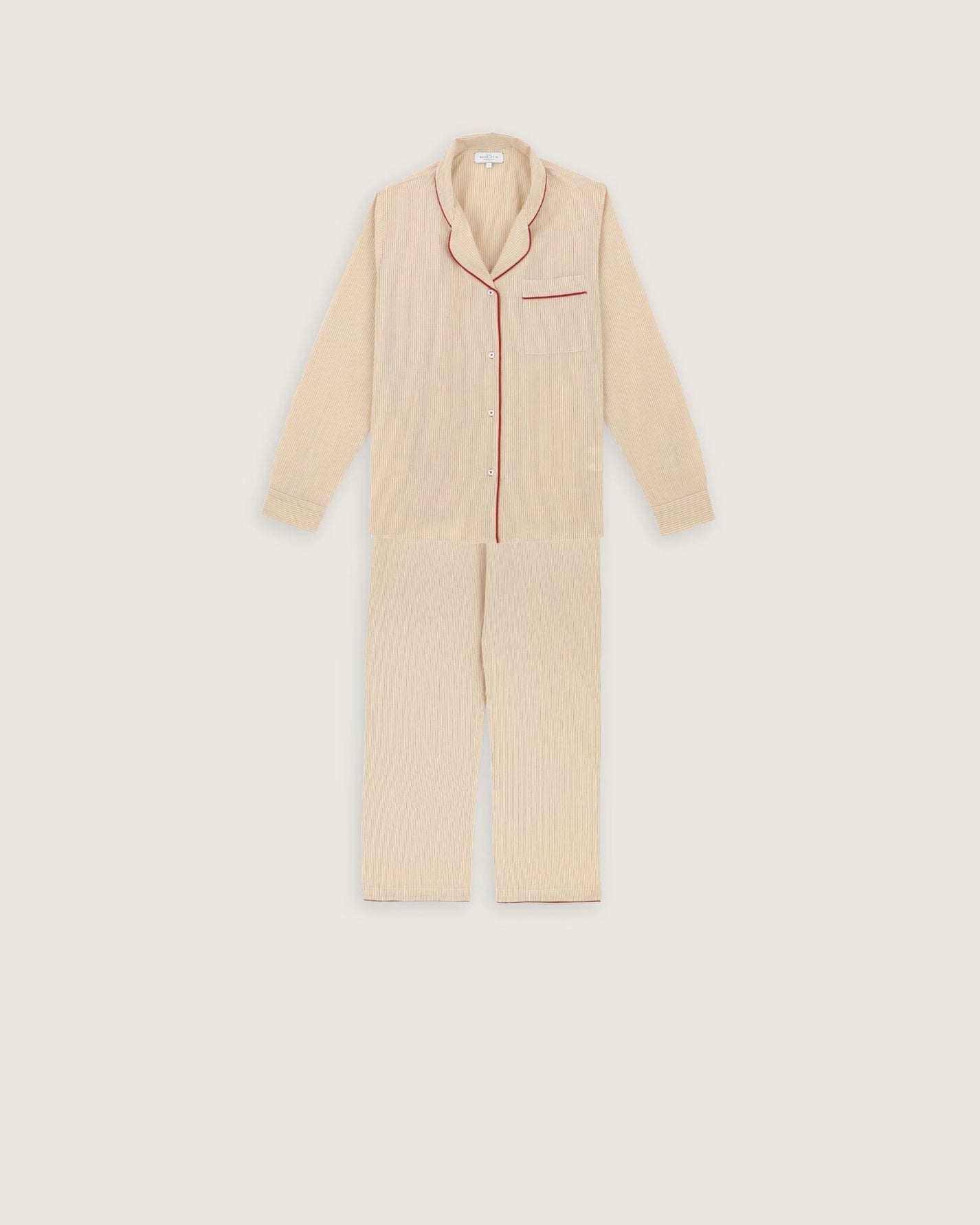 Pyjama Thelma rayures rouges - Scarlette Ateliers