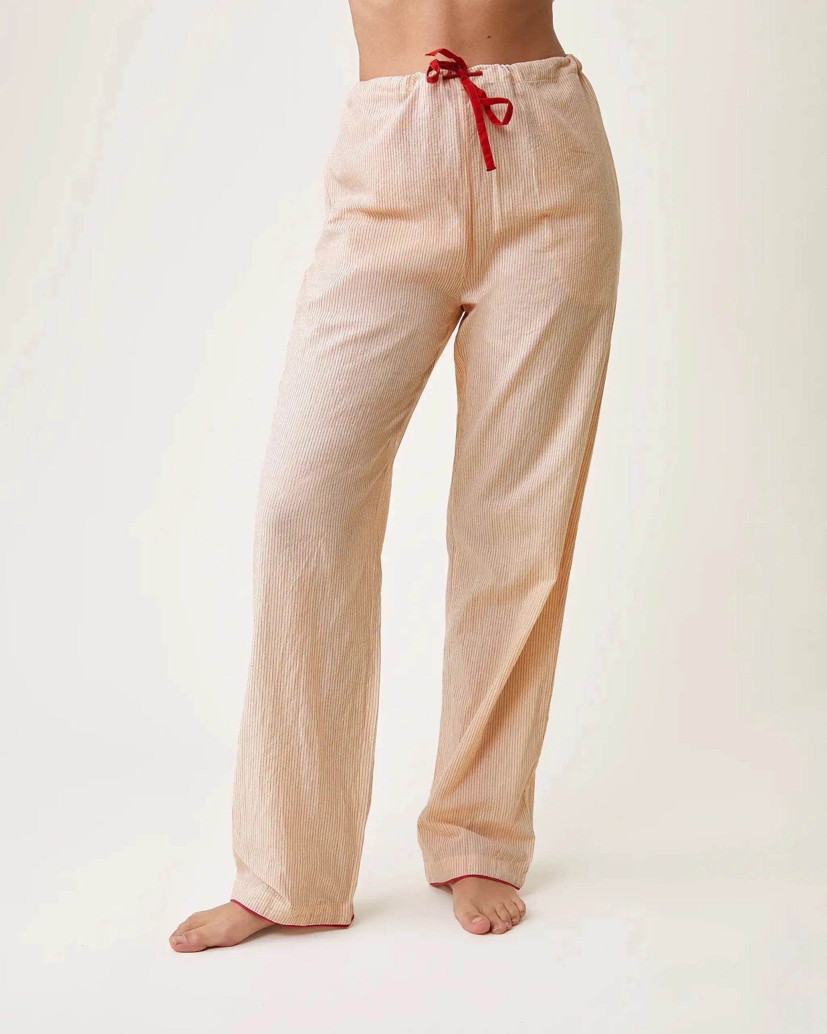 Pyjama Thelma rayures rouges - Scarlette Ateliers