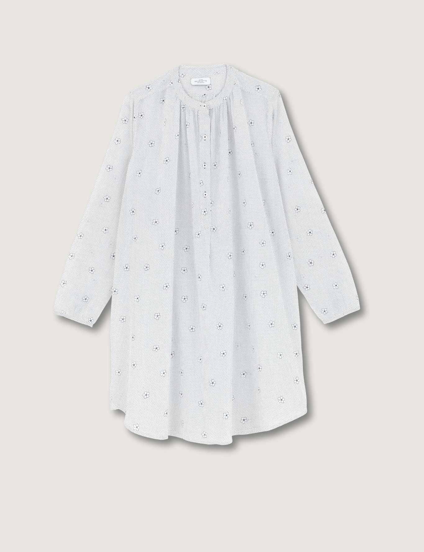 Robe de nuit 3 courte Alia Bleu - Scarlette Ateliers