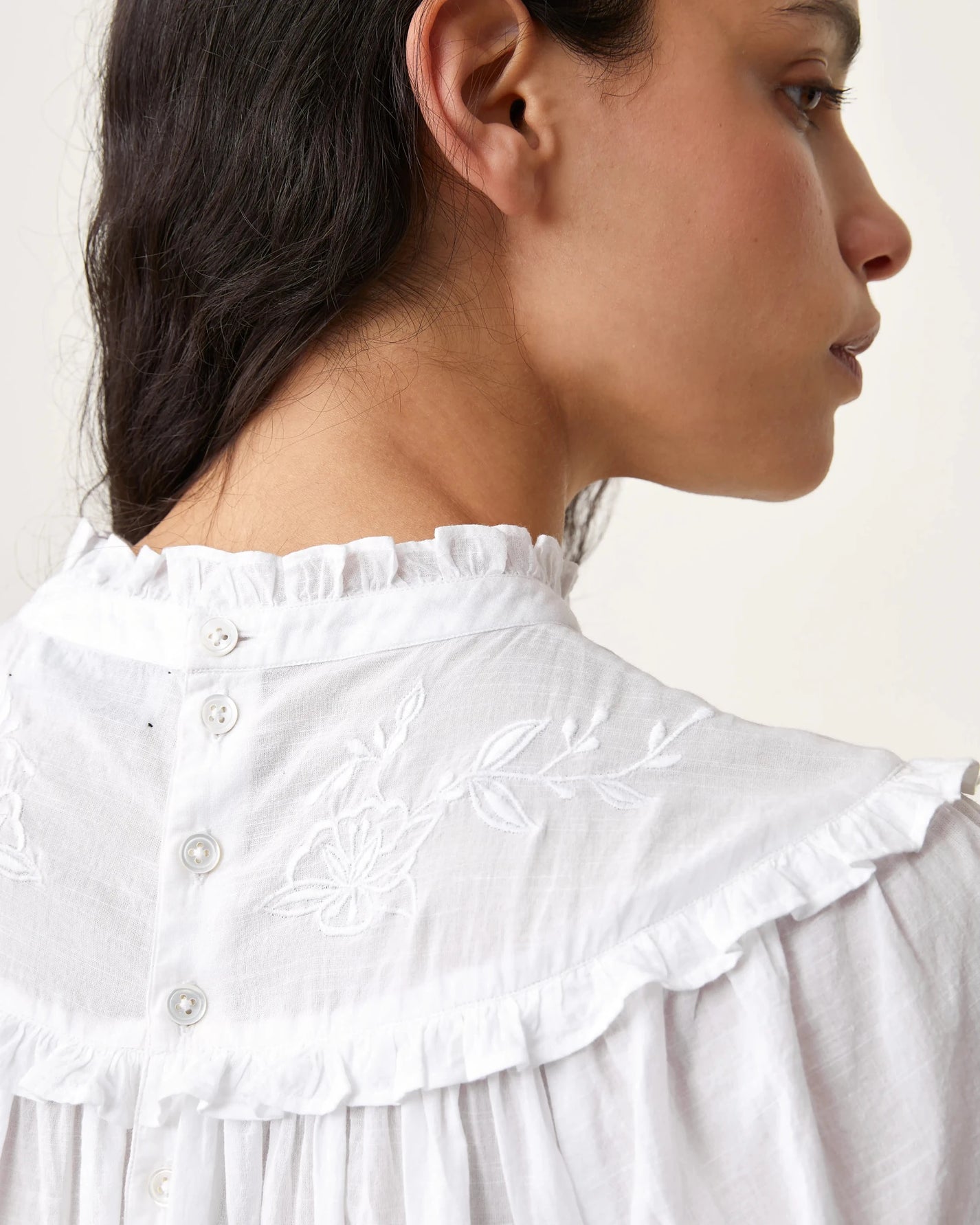 Robe de nuit Antoinette blanche - Scarlette Ateliers