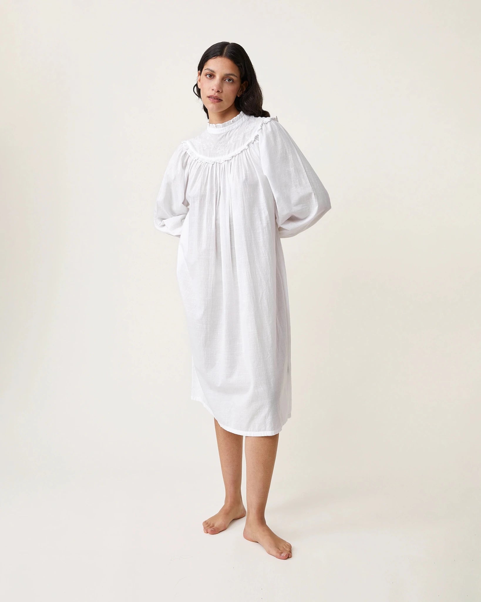 Robe de nuit Antoinette blanche - Scarlette Ateliers