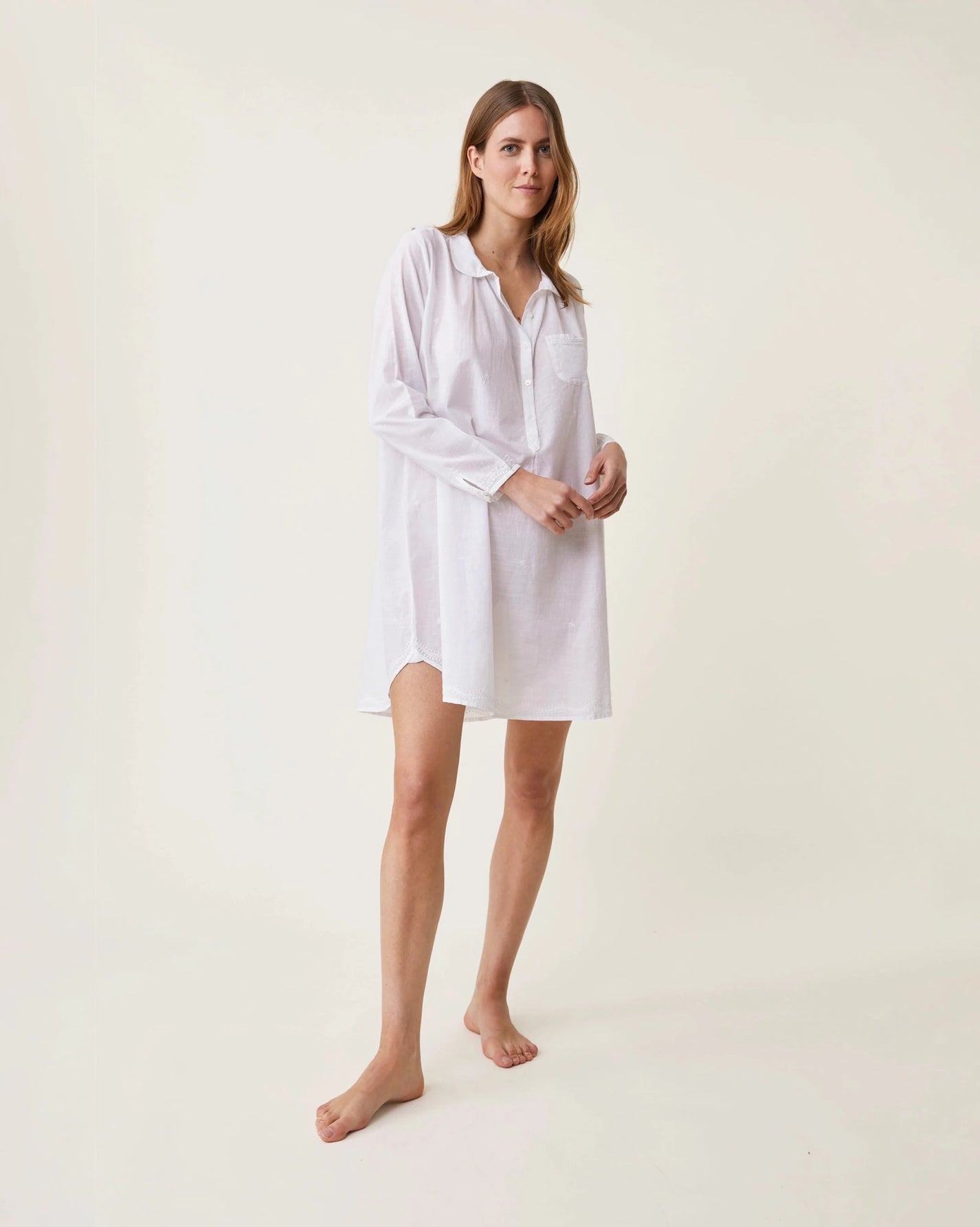 Robe de nuit Calie broderies blanches - Scarlette Ateliers