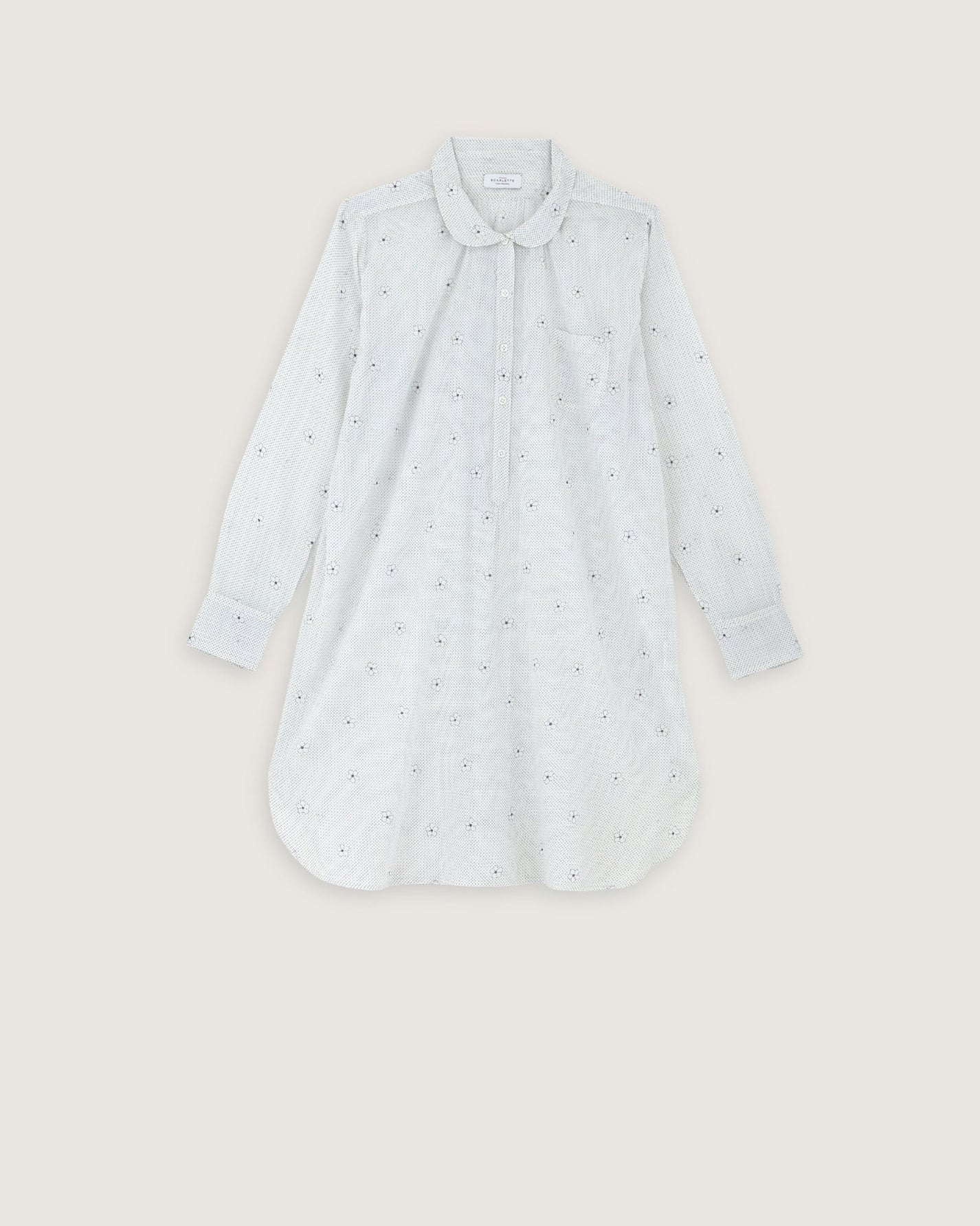 Robe de nuit Calie imprimé Alia bleu - Scarlette Ateliers