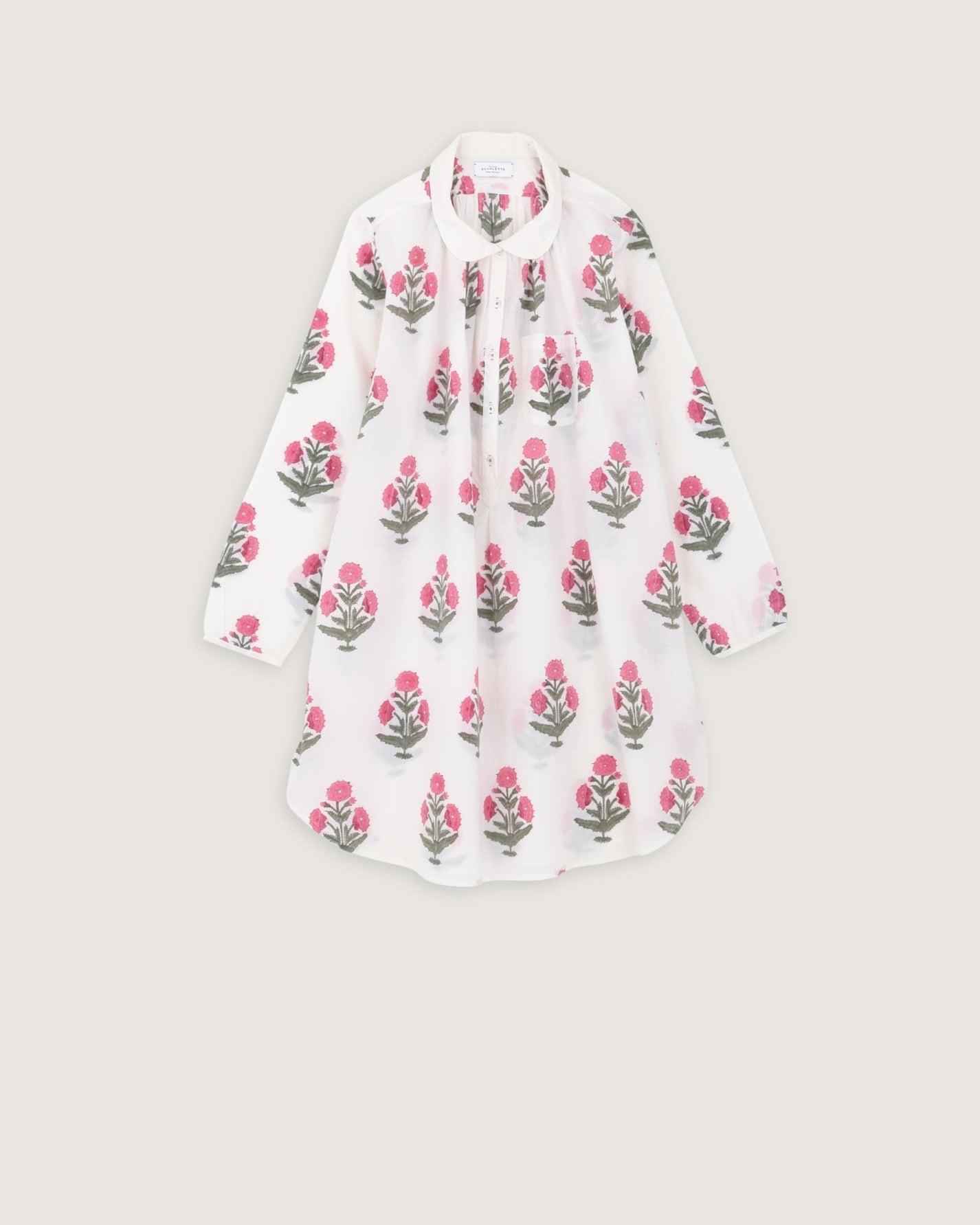 Robe de nuit Calie imprimé Poppy rose - Scarlette Ateliers