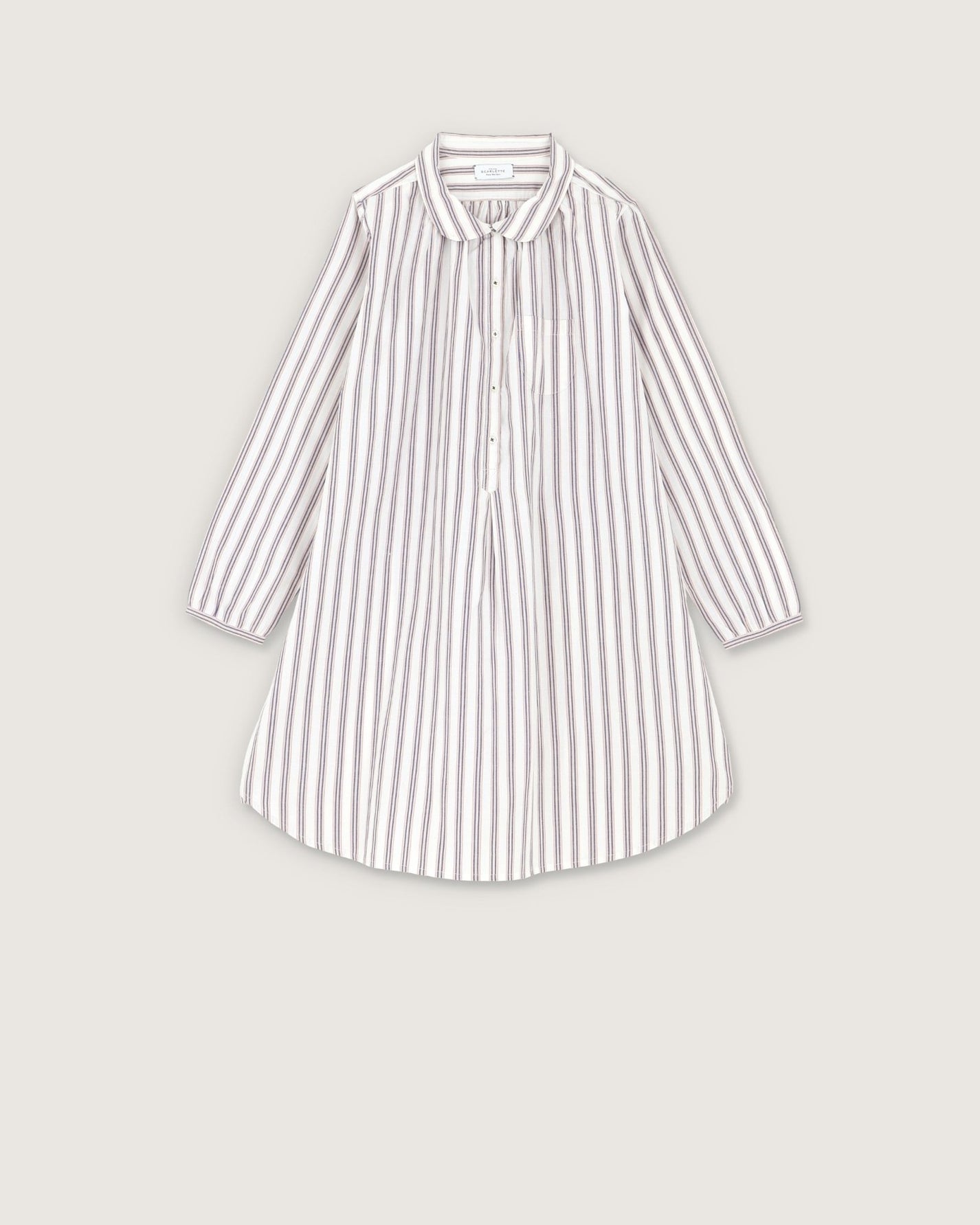 Robe de nuit Calie rayures mist - Scarlette Ateliers
