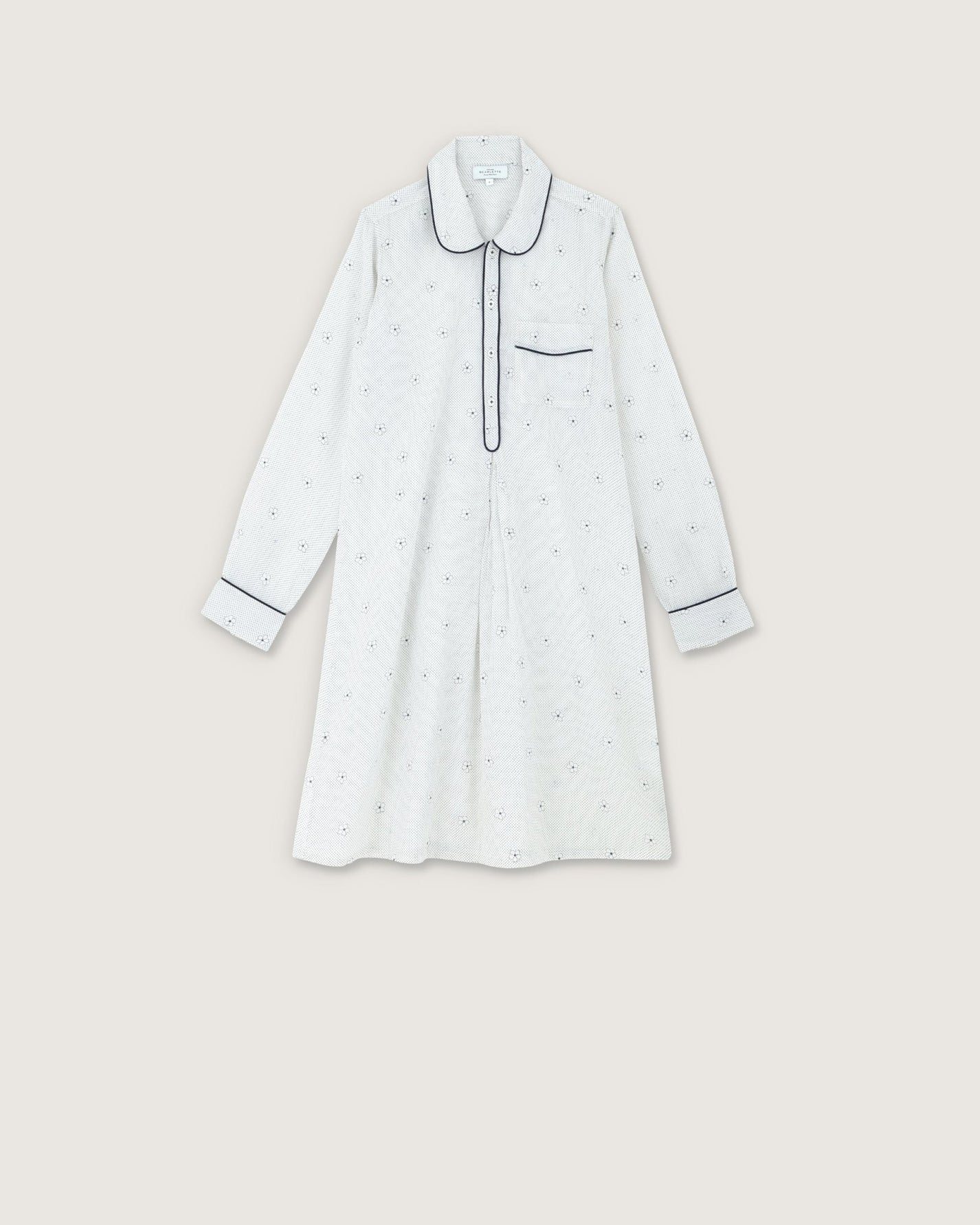 Robe de nuit Freya imprimé Alia bleu - Scarlette Ateliers