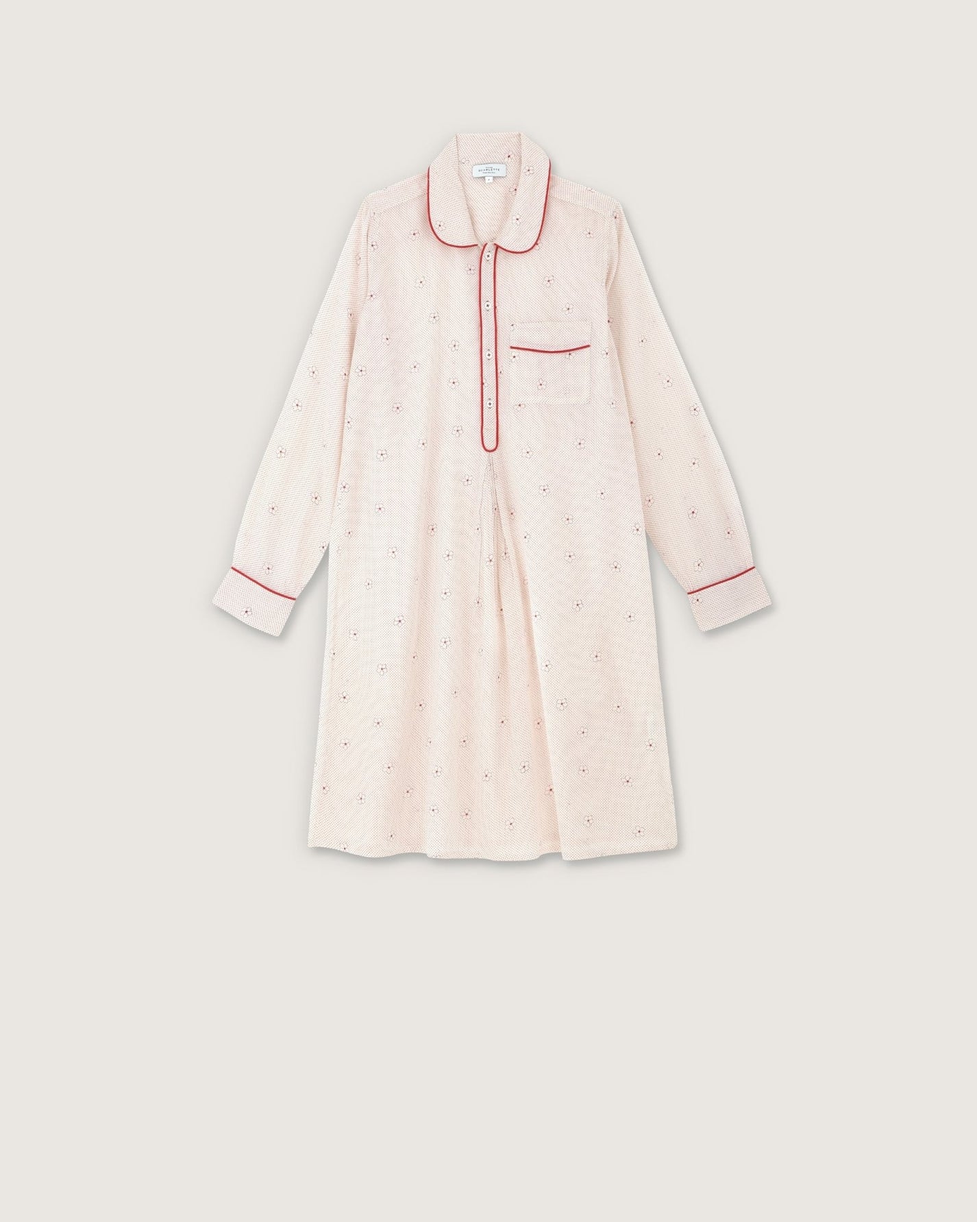 Robe de nuit Freya imprimé Alia rouge - Scarlette Ateliers