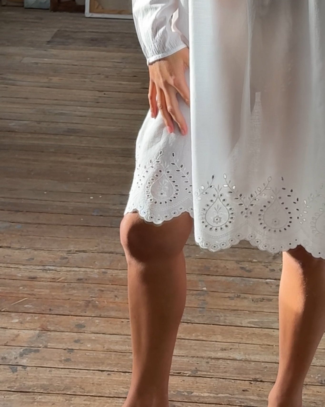 Robe de nuit Jane broderies blanches - Scarlette Ateliers