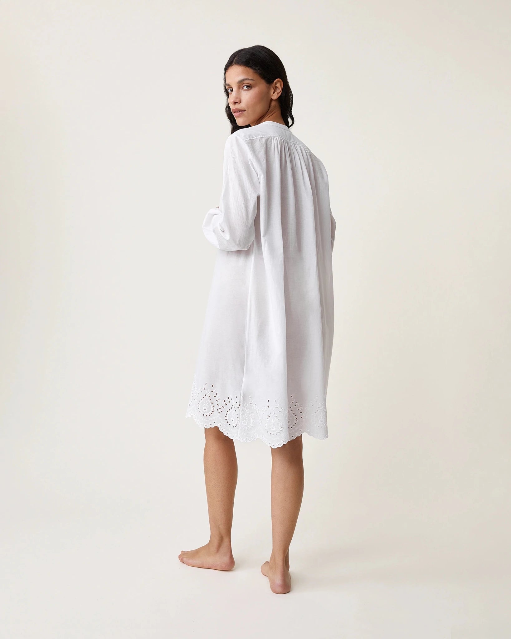 Robe de nuit Jane broderies blanches - Scarlette Ateliers