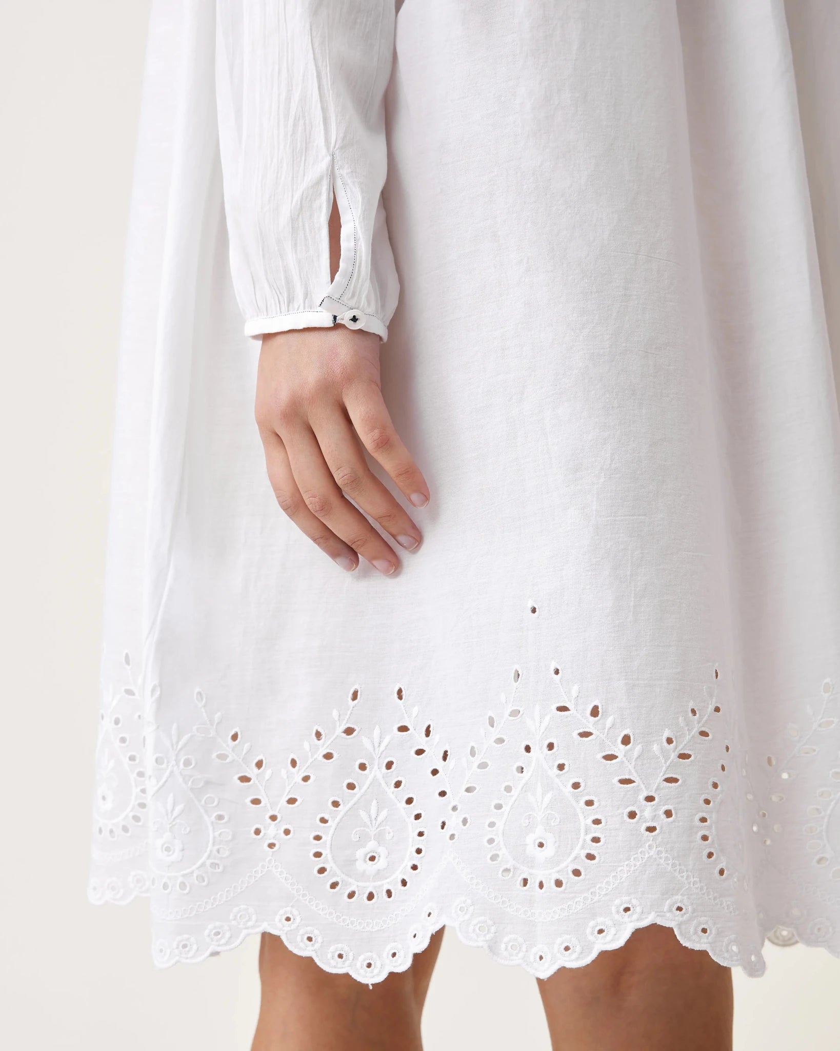Robe de nuit Jane broderies blanches - Scarlette Ateliers
