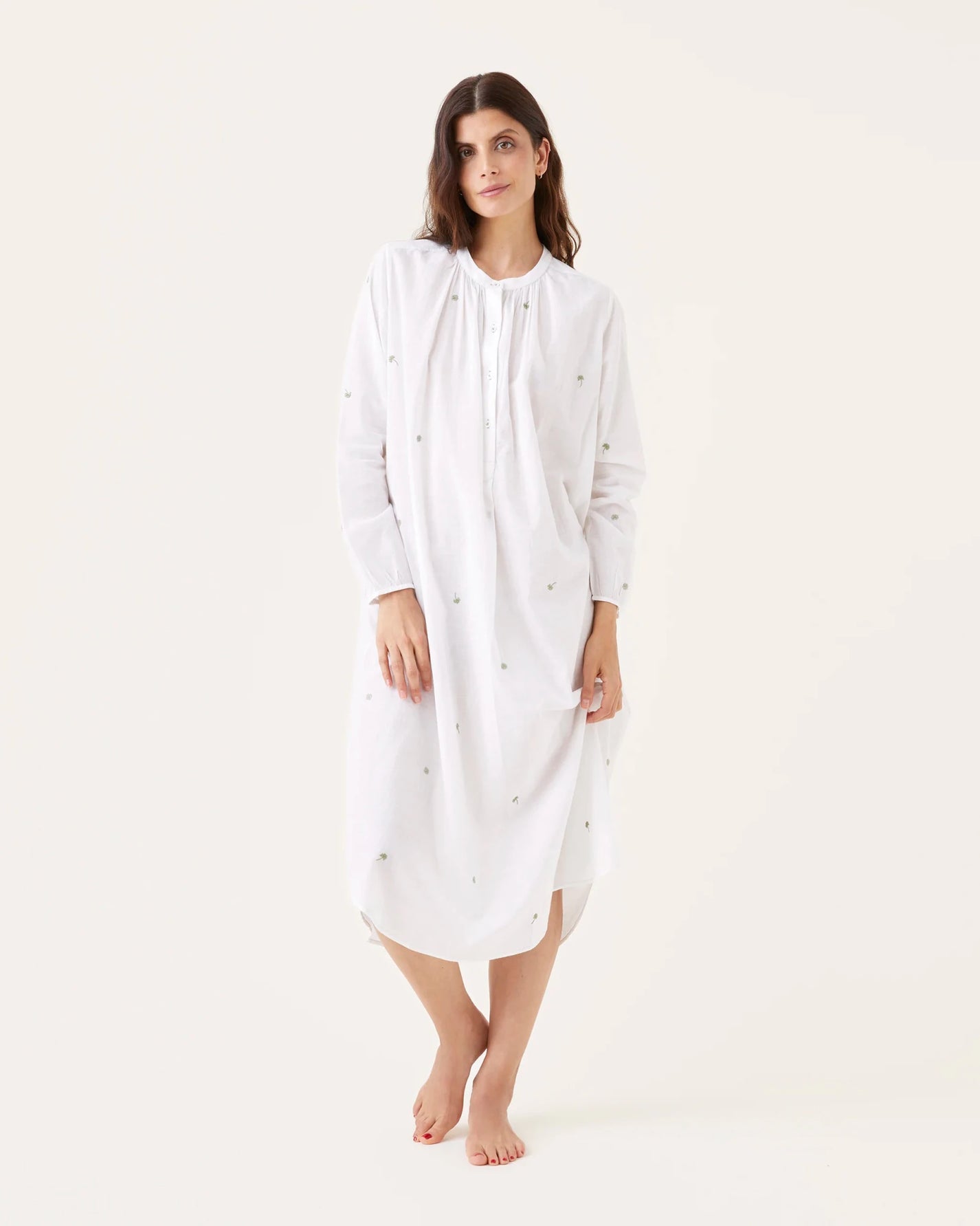 Robe de nuit Janet broderies clover - Scarlette Ateliers