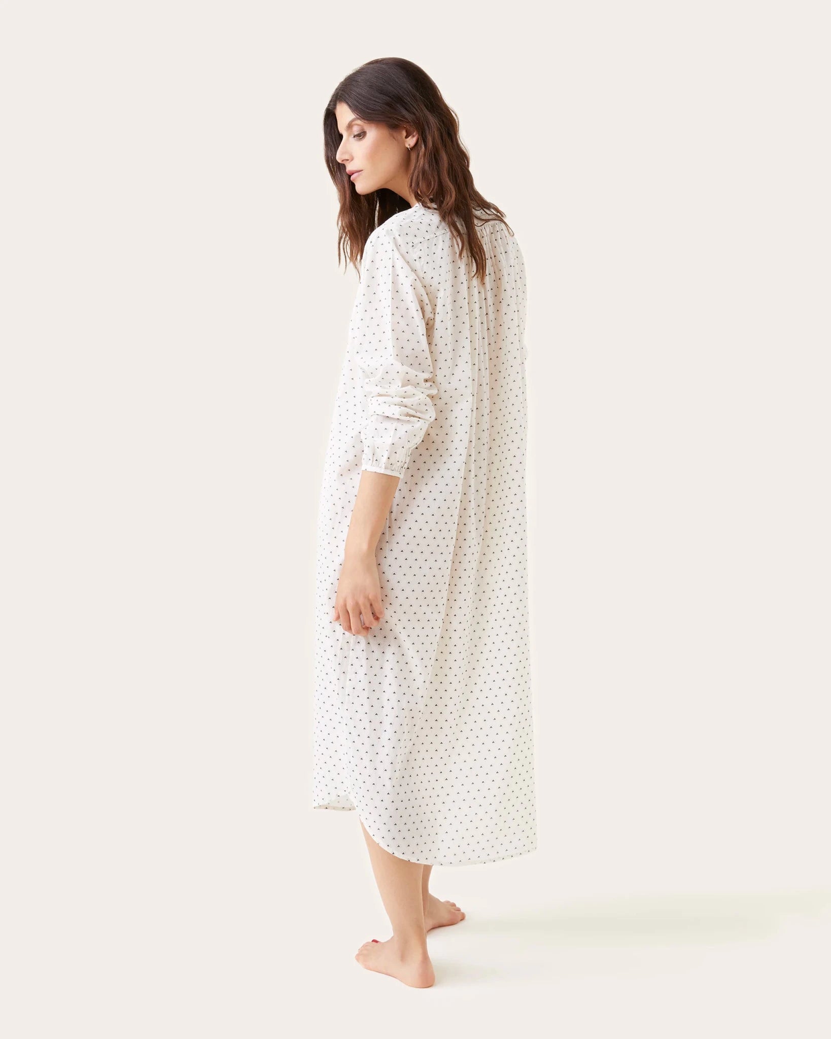 Robe de nuit Janet imprimé tod vert - Scarlette Ateliers