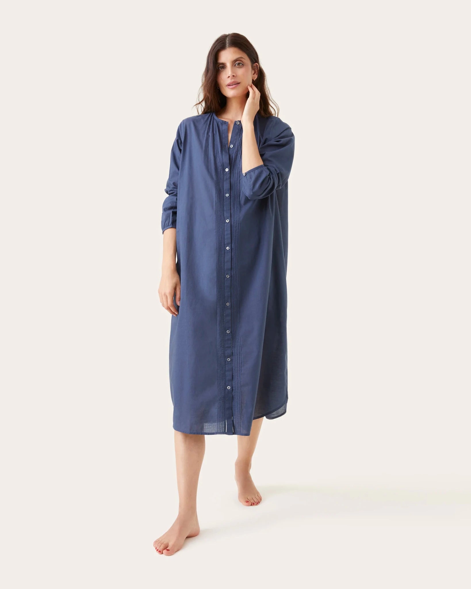 Robe de nuit Janis indigo - Scarlette Ateliers