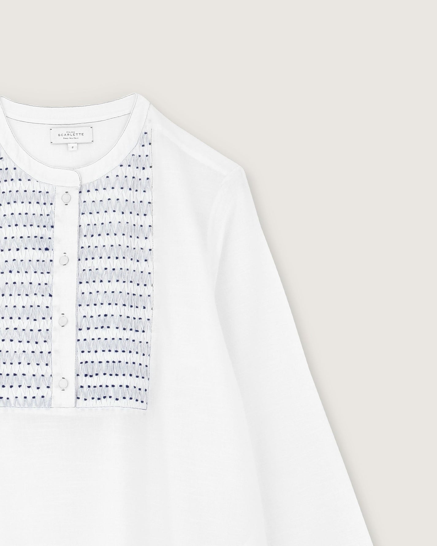 Robe de nuit Kim broderies navy - Scarlette Ateliers