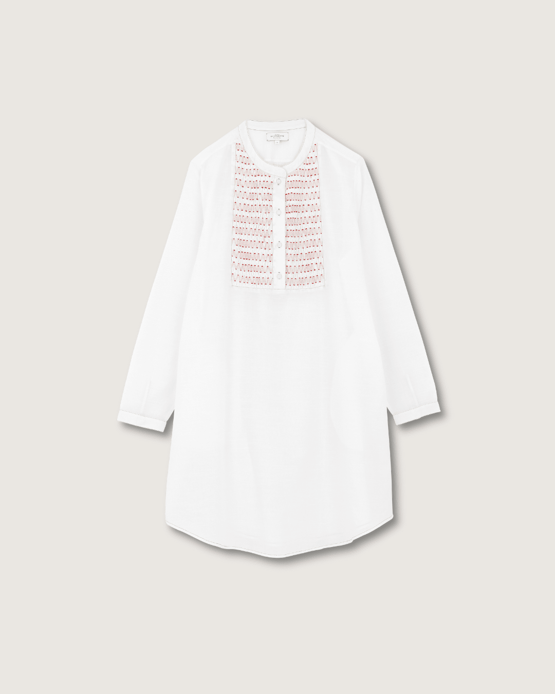 Robe de nuit Kim broderies rouges - Scarlette Ateliers