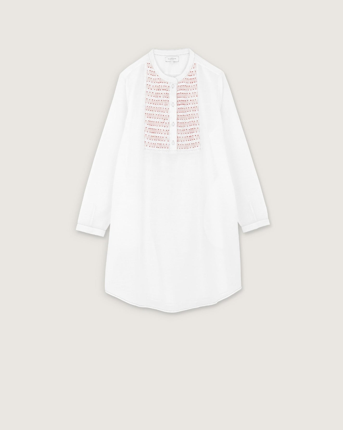 Robe de nuit Kim broderies rouges - Scarlette Ateliers