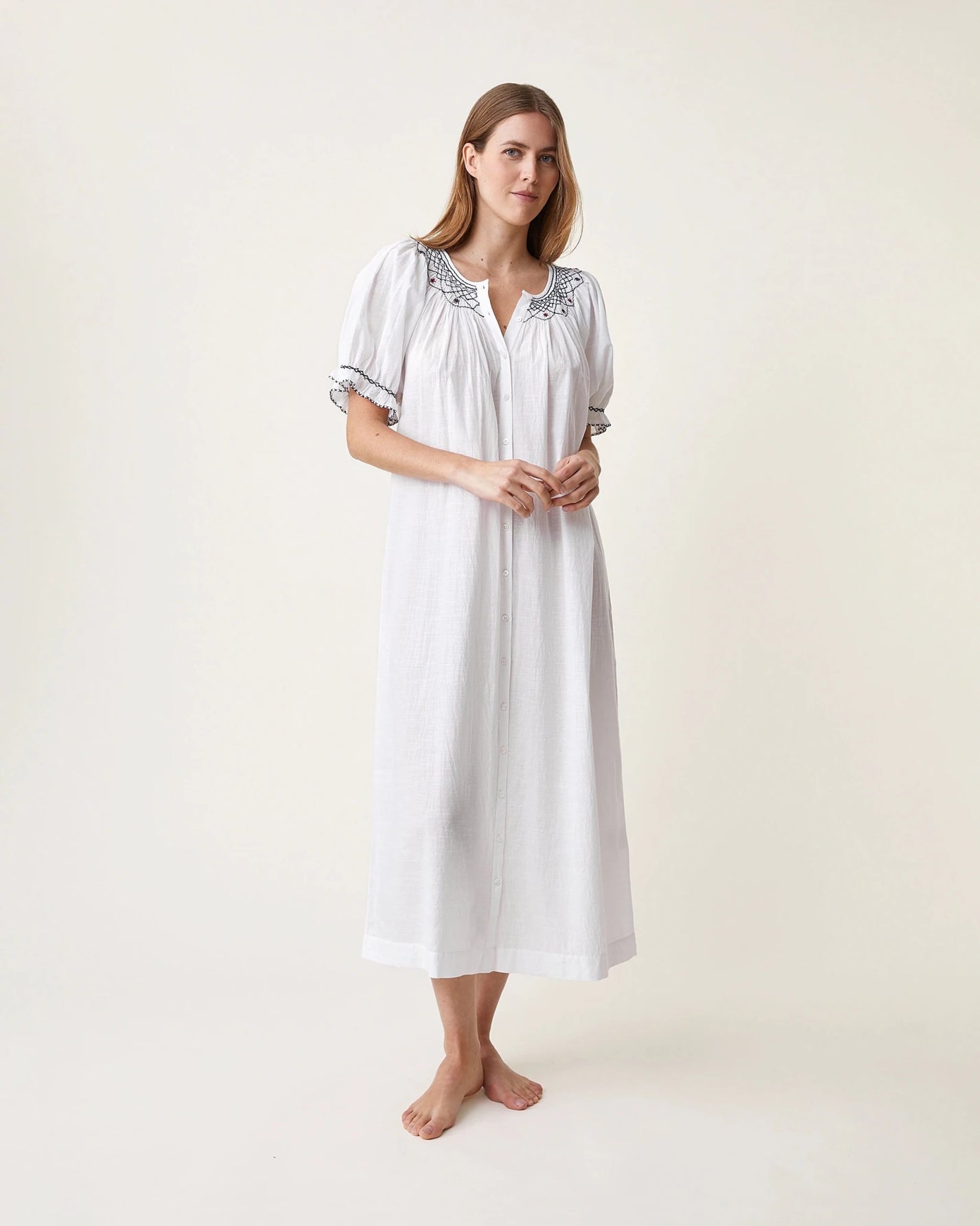 Robe de nuit Maya blanche - Scarlette Ateliers