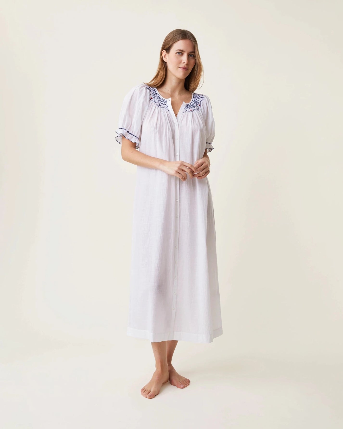 Robe de nuit Maya blanche - Scarlette Ateliers