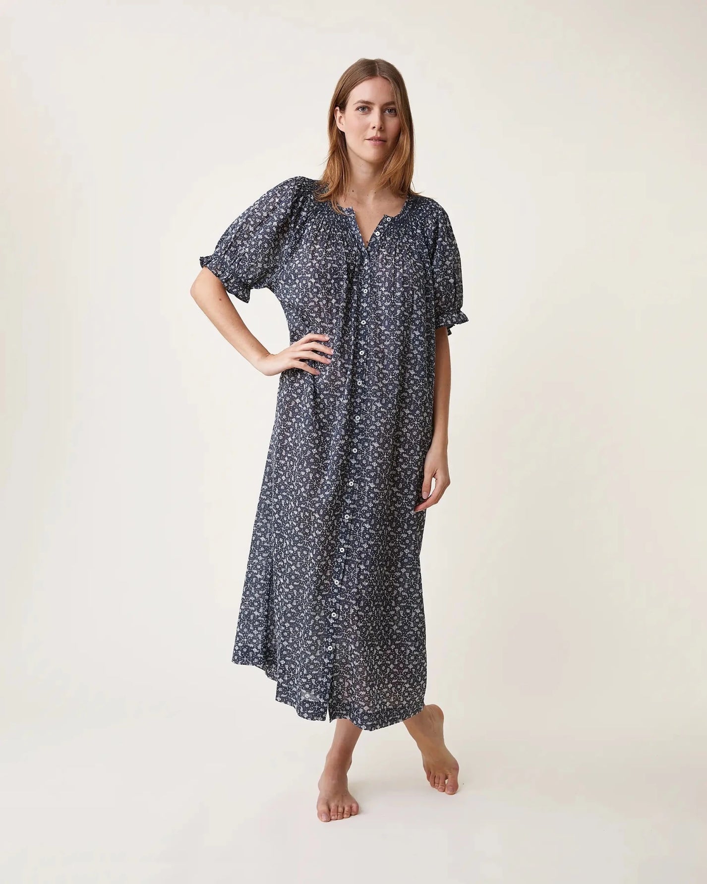 Robe de nuit Maya imprimé Marge - Scarlette Ateliers