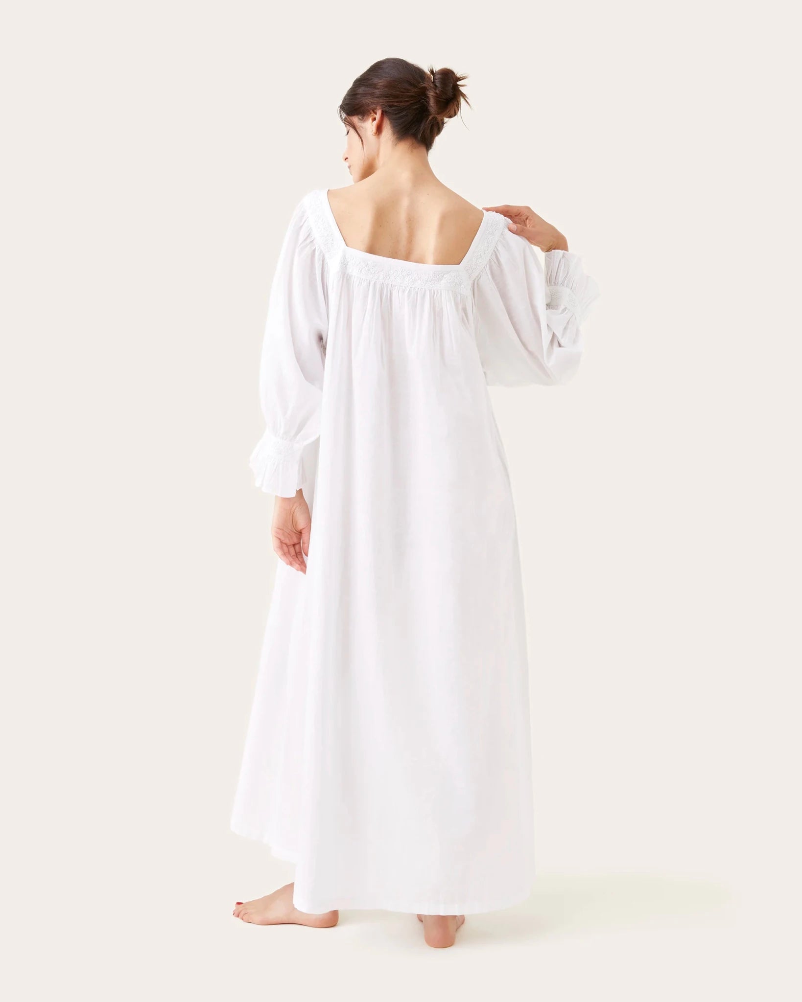 Robe de nuit Mia broderies blanches - Scarlette Ateliers