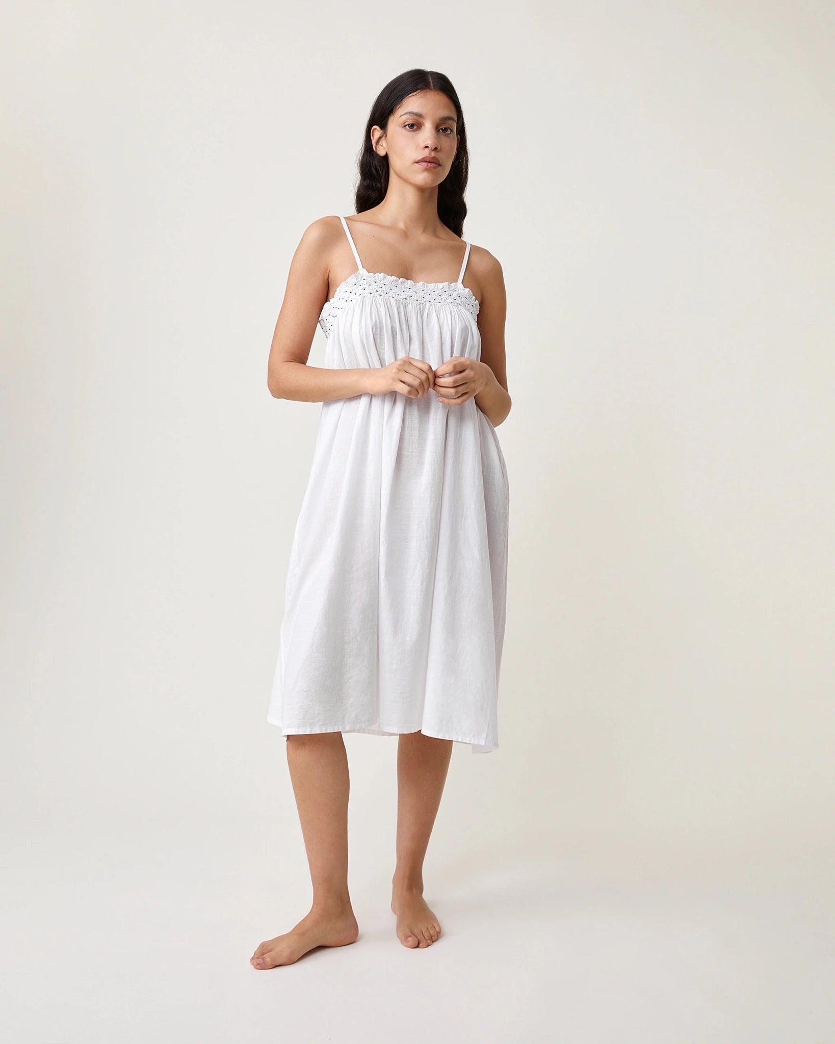 Robe de nuit Sara blanche - Scarlette Ateliers
