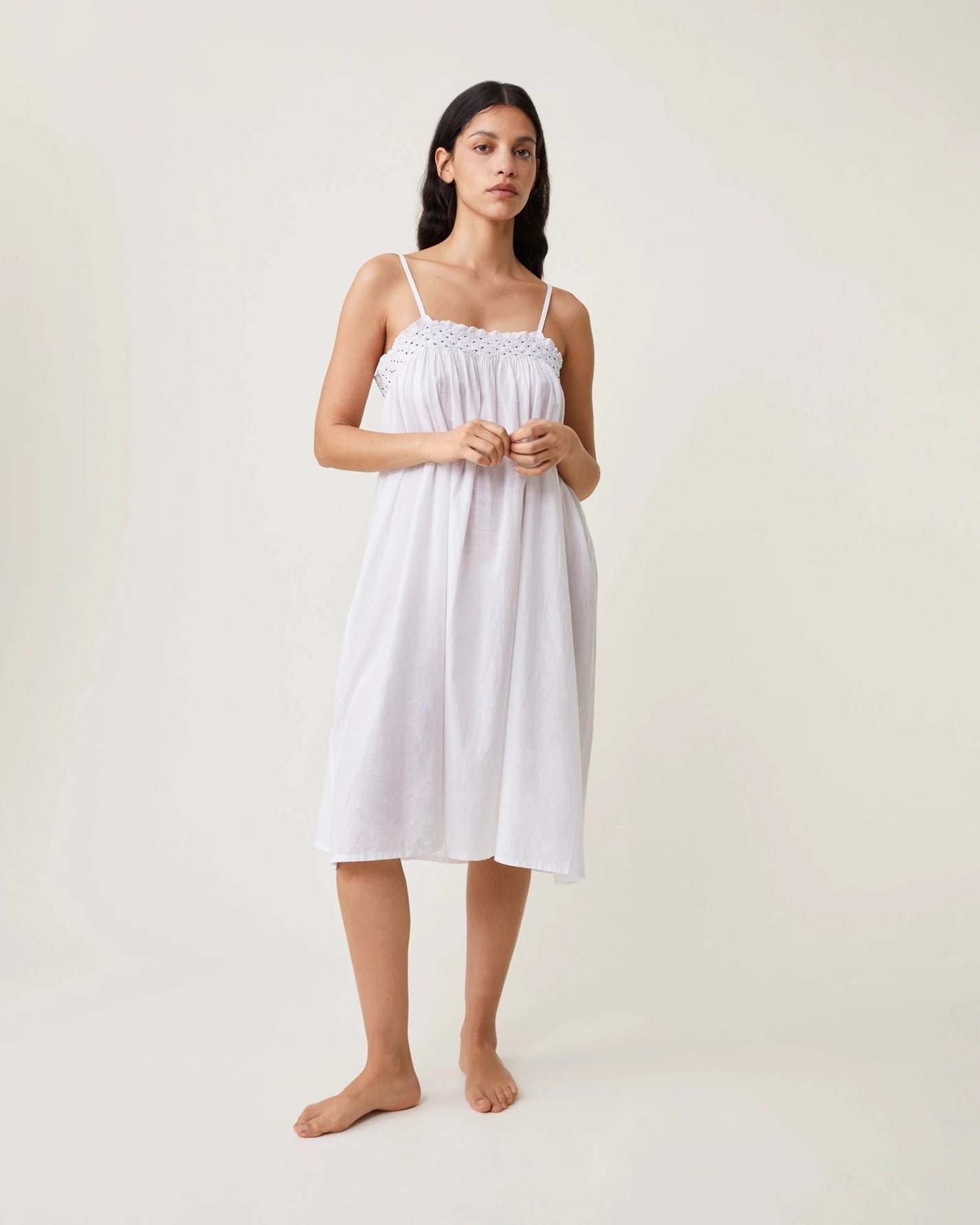 Robe de nuit Sara blanche - Scarlette Ateliers