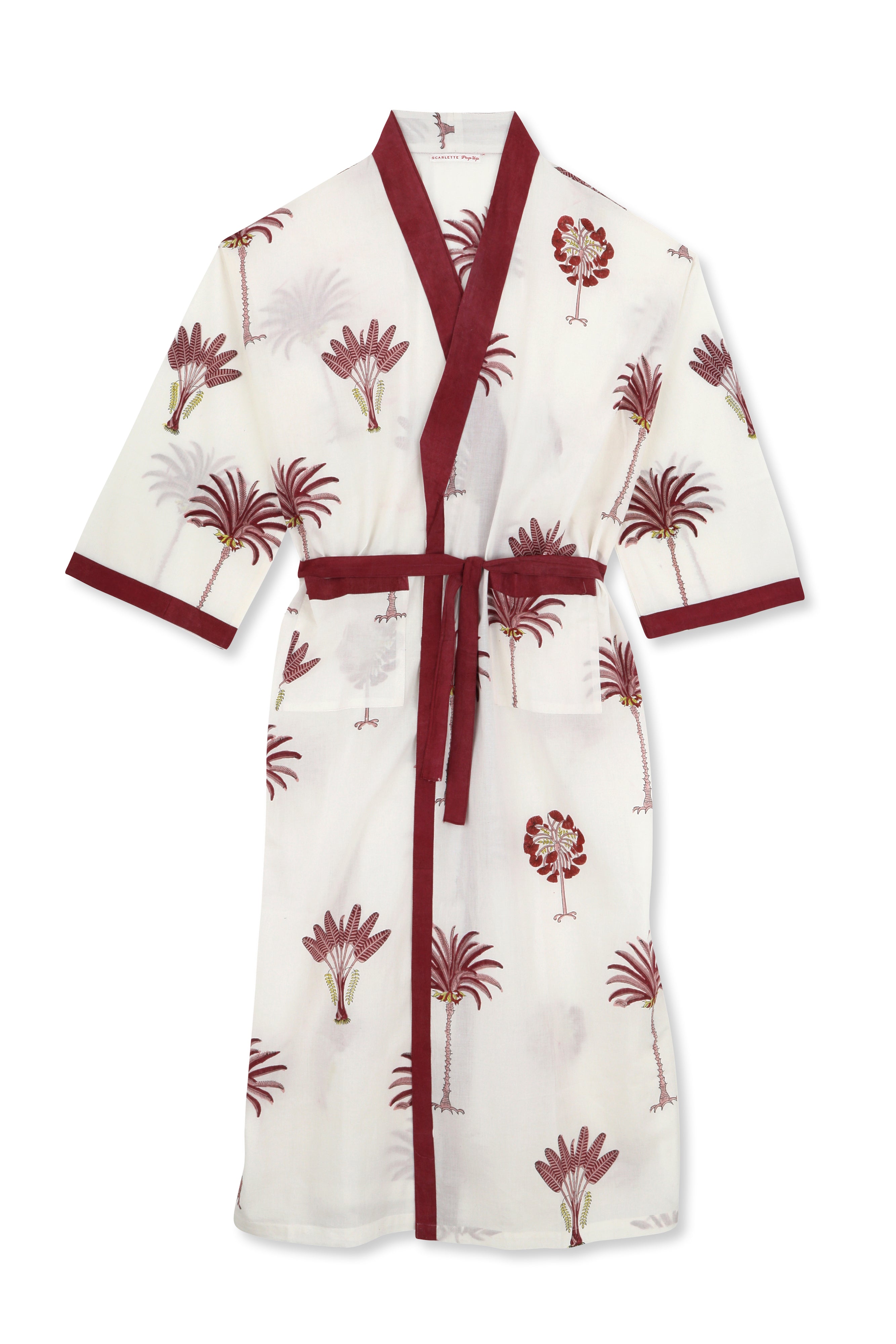 Kimono Palmier Grenat