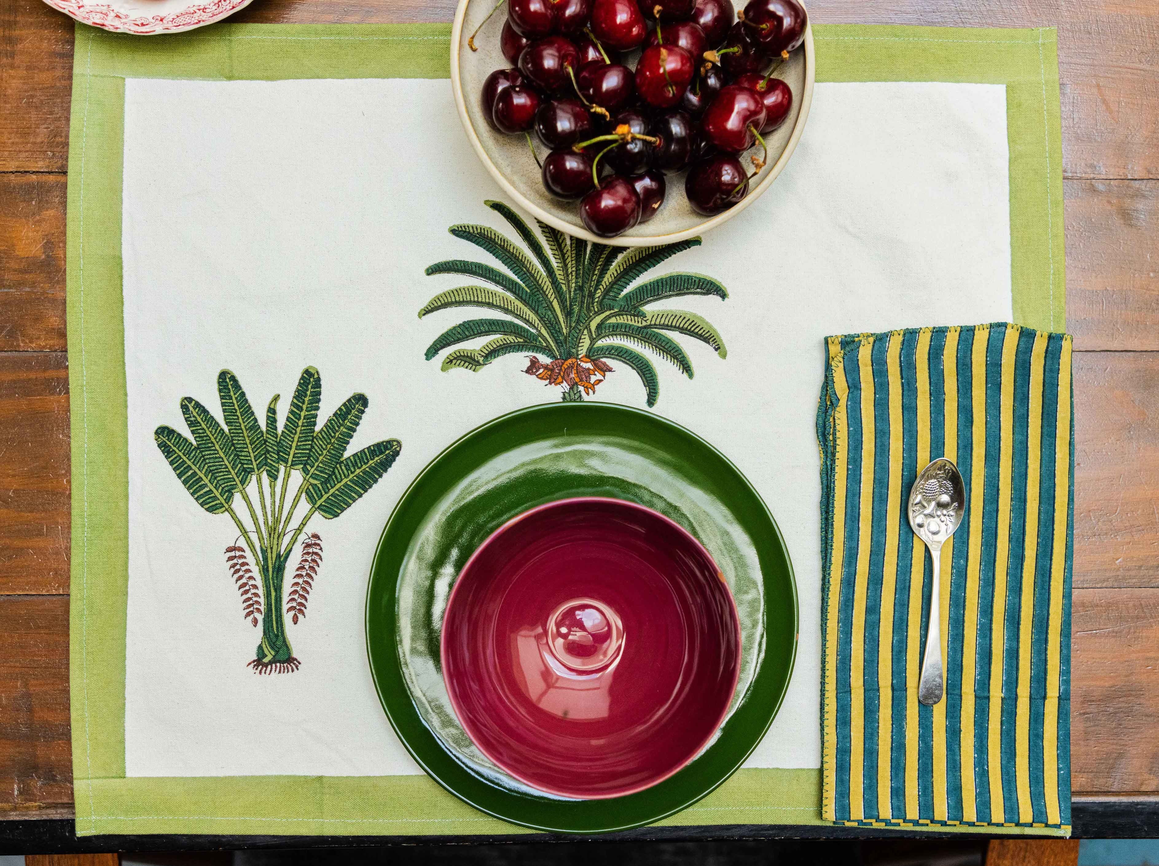 Set de table Palmier Vert